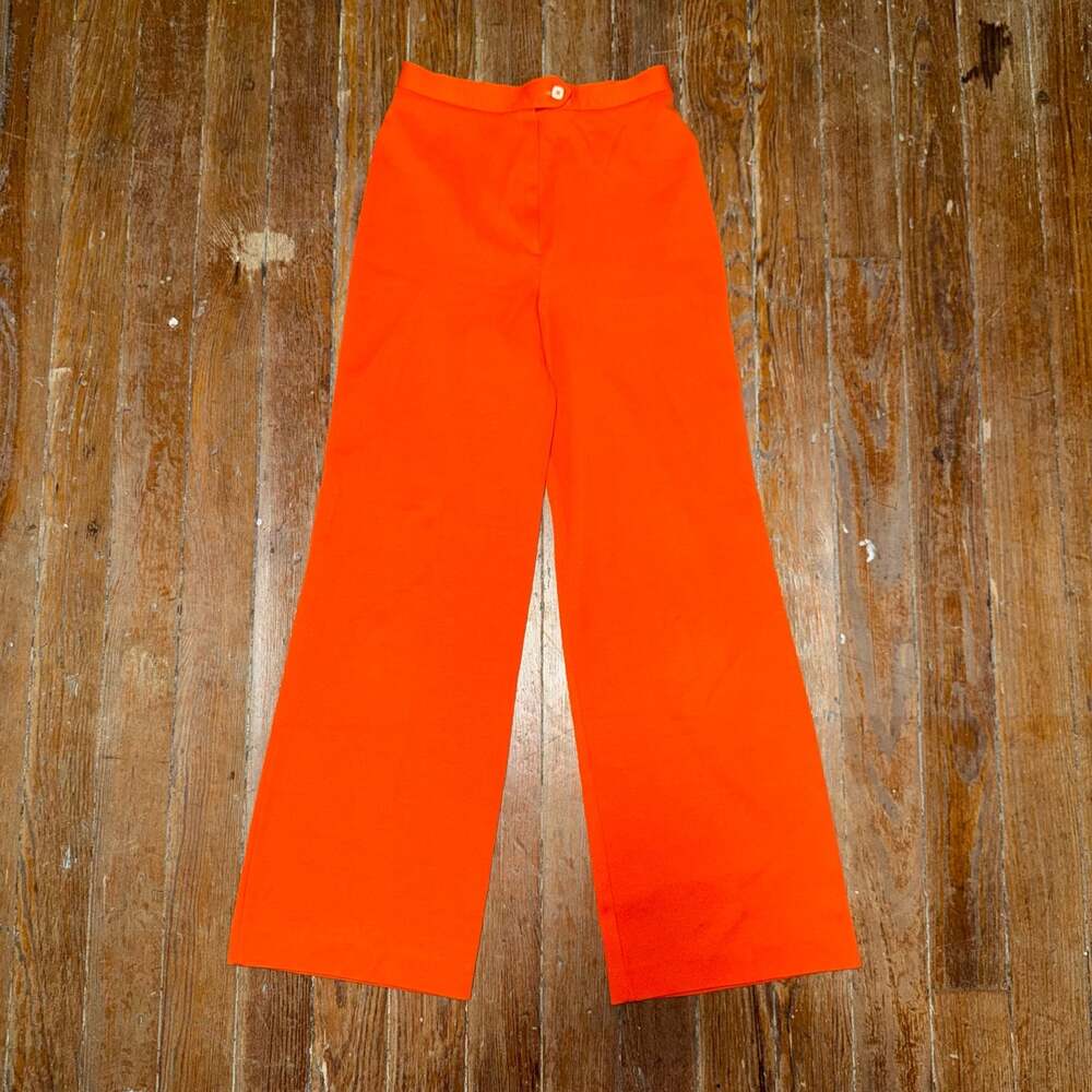 The Gathering Sears Vintage Bright Orange High-Waisted Wide Leg Pants Size 12